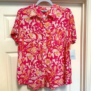Croft & Barrow Short-Sleeve, Button down Blouse. Size L